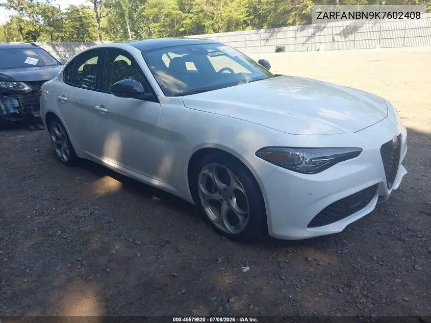 2019 Alfa Romeo Giulia Ti Sport Awd VIN: ZARFANBN9K7602408 Lot: 45579820