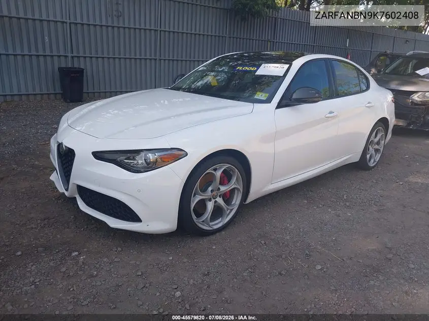 2019 Alfa Romeo Giulia Ti Sport Awd VIN: ZARFANBN9K7602408 Lot: 45579820