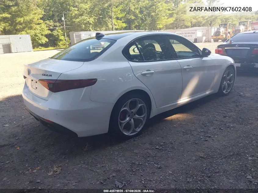 2019 Alfa Romeo Giulia Ti Sport Awd VIN: ZARFANBN9K7602408 Lot: 45579820