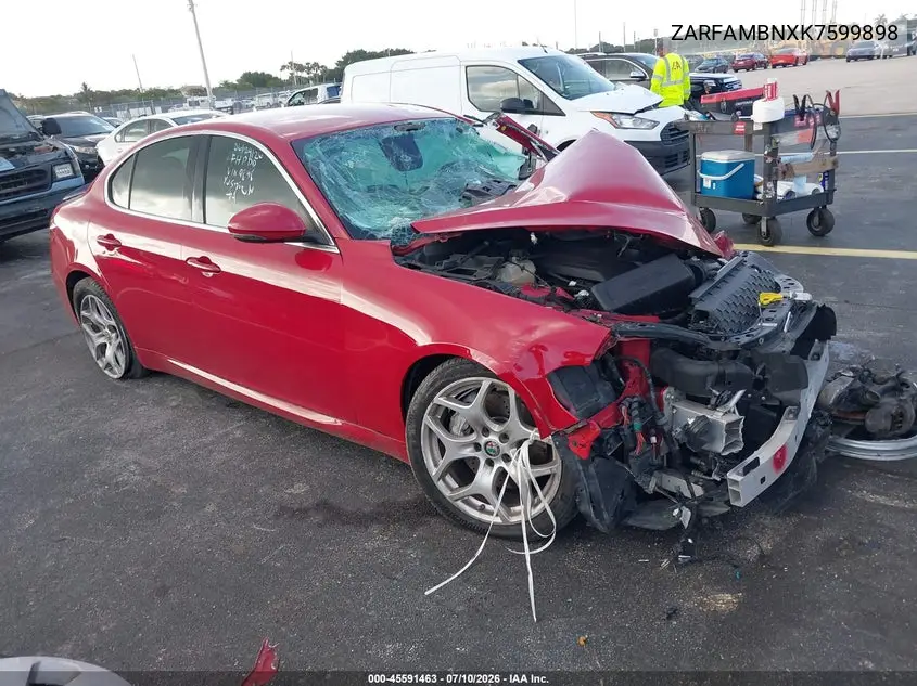 2019 Alfa Romeo Giulia Ti VIN: ZARFAMBNXK7599898 Lot: 45591463