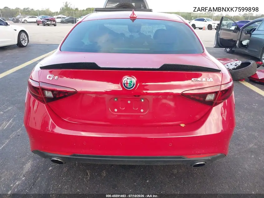 2019 Alfa Romeo Giulia Ti VIN: ZARFAMBNXK7599898 Lot: 45591463