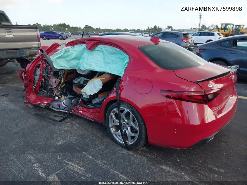 2019 Alfa Romeo Giulia Ti VIN: ZARFAMBNXK7599898 Lot: 45591463