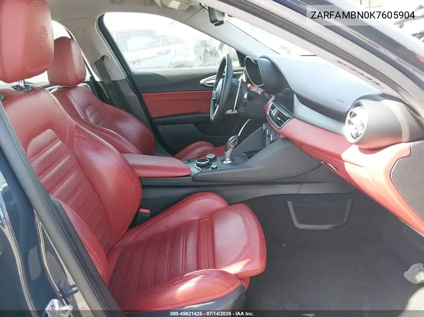 2019 Alfa Romeo Giulia Ti Sport Rwd VIN: ZARFAMBN0K7605904 Lot: 45621425
