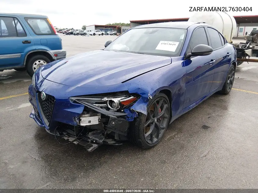 2020 Alfa Romeo Giulia Sport Rwd VIN: ZARFAMAN2L7630404 Lot: 45053049