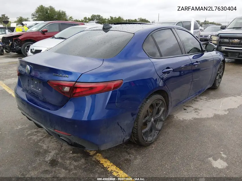 2020 Alfa Romeo Giulia Sport Rwd VIN: ZARFAMAN2L7630404 Lot: 45053049