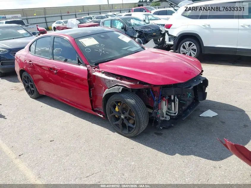 2020 Alfa Romeo Giulia Sport Awd VIN: ZARFANAN8L7633331 Lot: 45199702