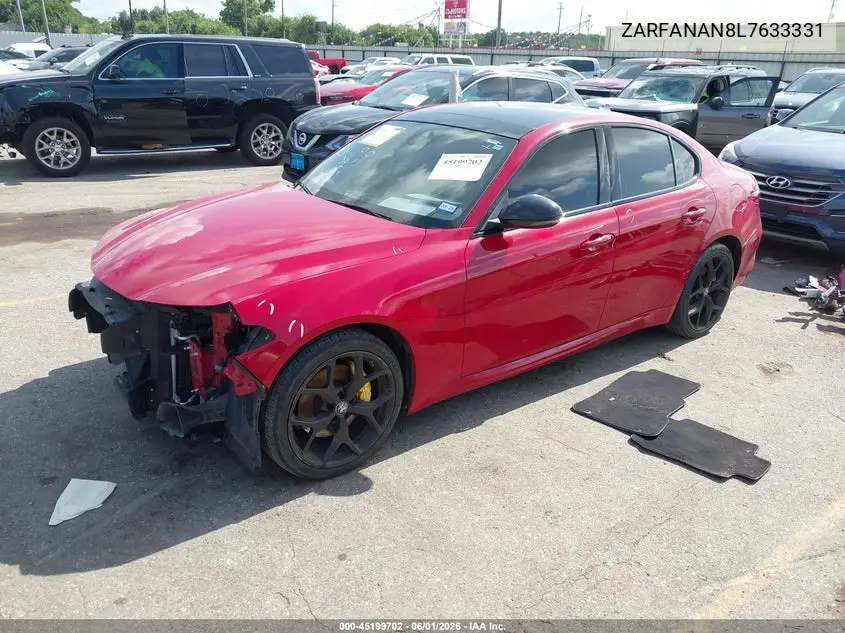 2020 Alfa Romeo Giulia Sport Awd VIN: ZARFANAN8L7633331 Lot: 45199702