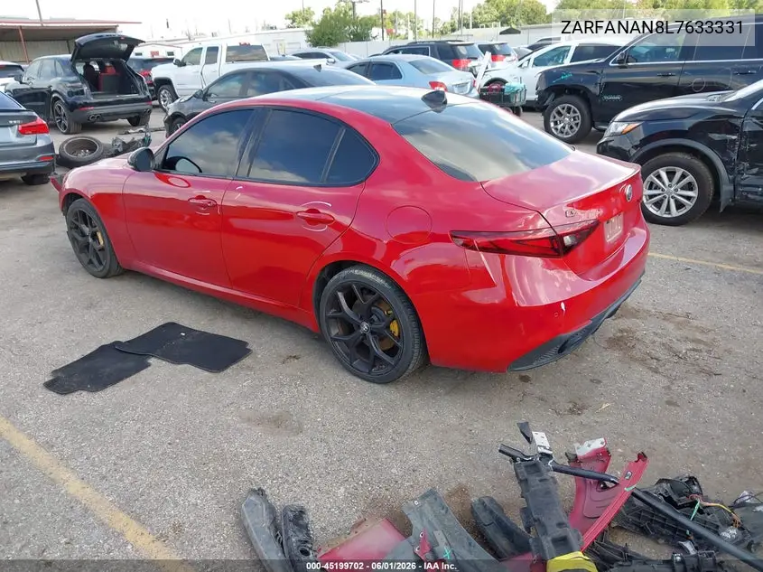 2020 Alfa Romeo Giulia Sport Awd VIN: ZARFANAN8L7633331 Lot: 45199702