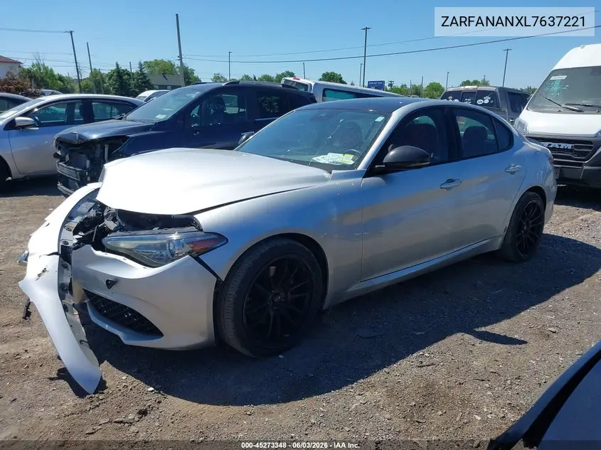 2020 Alfa Romeo Giulia Sport Awd VIN: ZARFANANXL7637221 Lot: 45273348