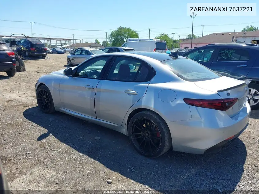 2020 Alfa Romeo Giulia Sport Awd VIN: ZARFANANXL7637221 Lot: 45273348