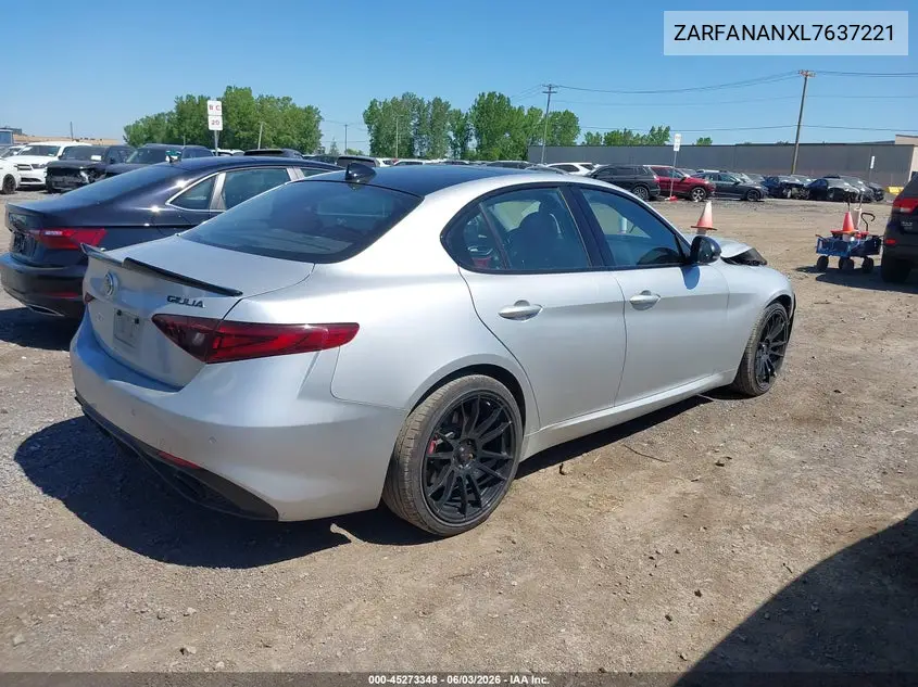 2020 Alfa Romeo Giulia Sport Awd VIN: ZARFANANXL7637221 Lot: 45273348