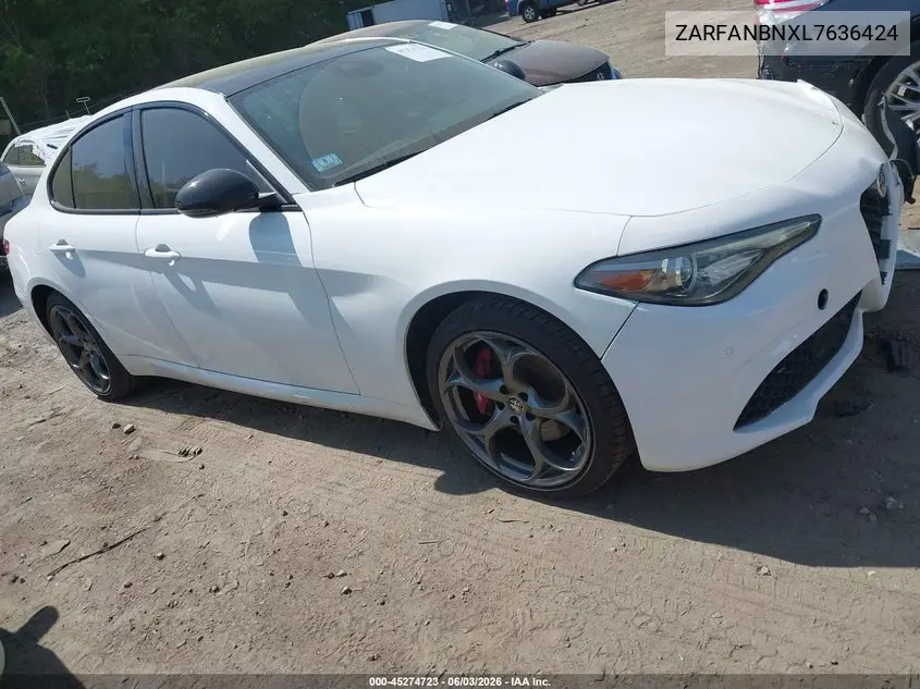 2020 Alfa Romeo Giulia Ti Sport Awd VIN: ZARFANBNXL7636424 Lot: 45274723