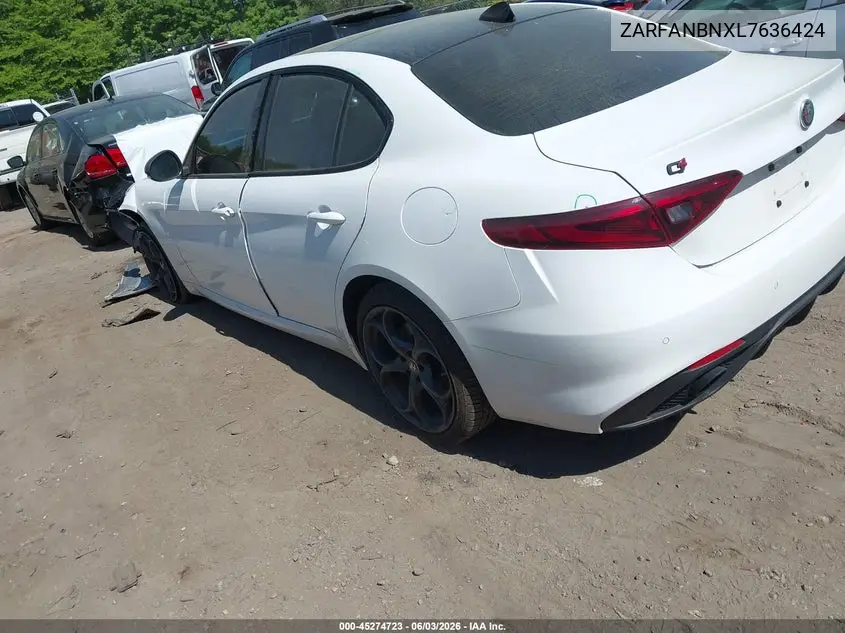 2020 Alfa Romeo Giulia Ti Sport Awd VIN: ZARFANBNXL7636424 Lot: 45274723