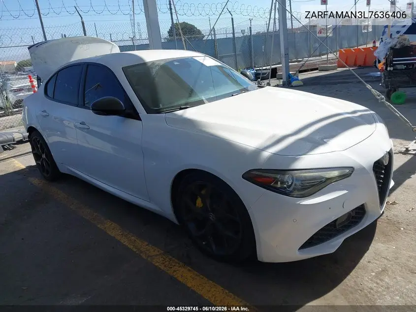 2020 Alfa Romeo Giulia Rwd VIN: ZARFAMAN3L7636406 Lot: 45329745