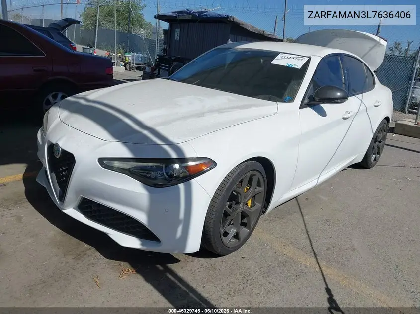2020 Alfa Romeo Giulia Rwd VIN: ZARFAMAN3L7636406 Lot: 45329745