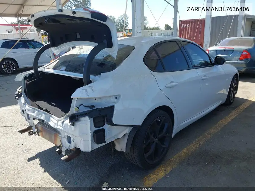 2020 Alfa Romeo Giulia Rwd VIN: ZARFAMAN3L7636406 Lot: 45329745