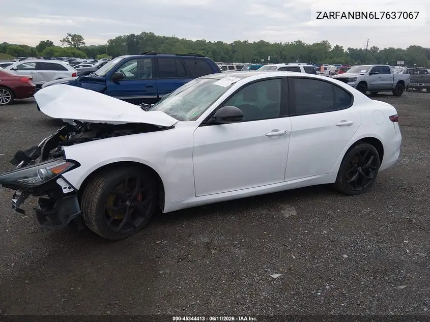 2020 Alfa Romeo Giulia Ti Sport Awd VIN: ZARFANBN6L7637067 Lot: 45344413