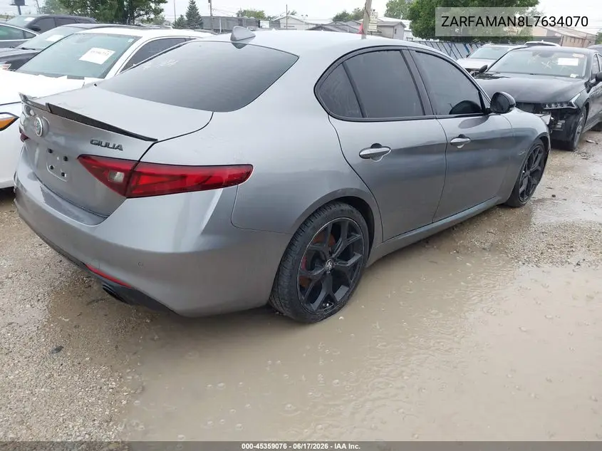 2020 Alfa Romeo Giulia Rwd VIN: ZARFAMAN8L7634070 Lot: 45359076