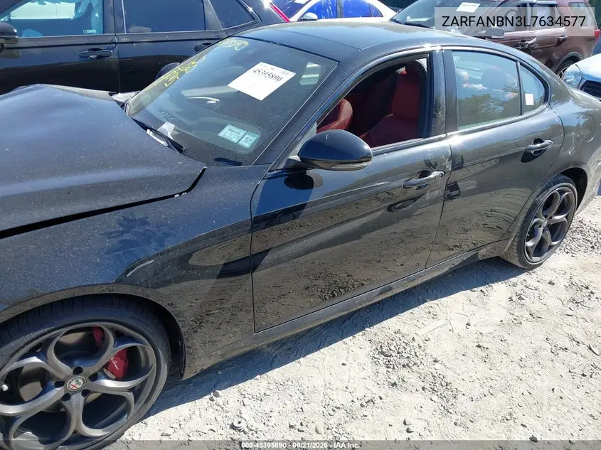 2020 Alfa Romeo Giulia Ti Sport Awd VIN: ZARFANBN3L7634577 Lot: 45395890