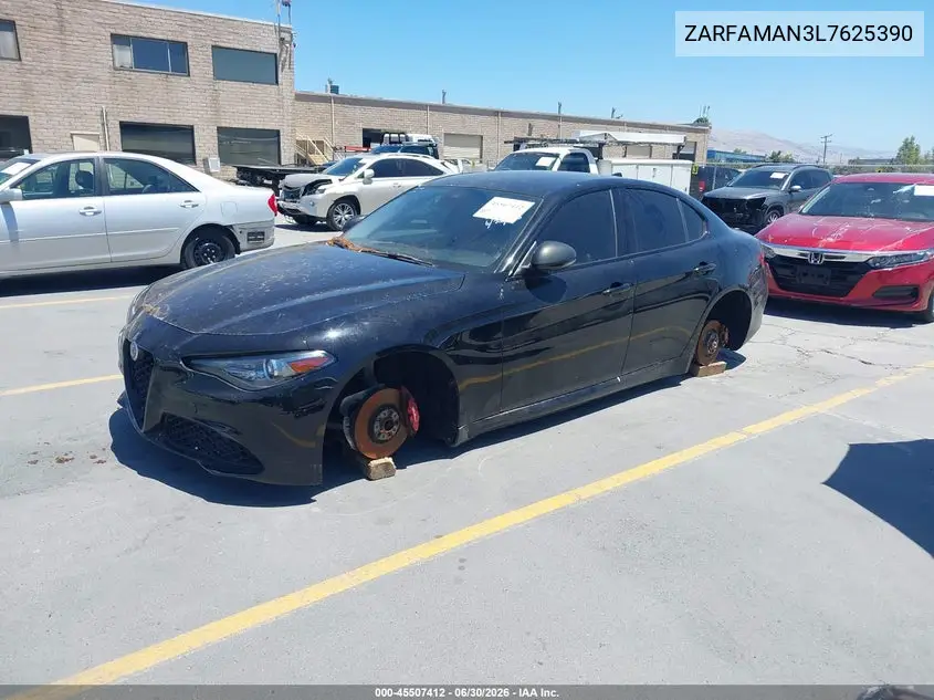 2020 Alfa Romeo Giulia Rwd VIN: ZARFAMAN3L7625390 Lot: 45507412