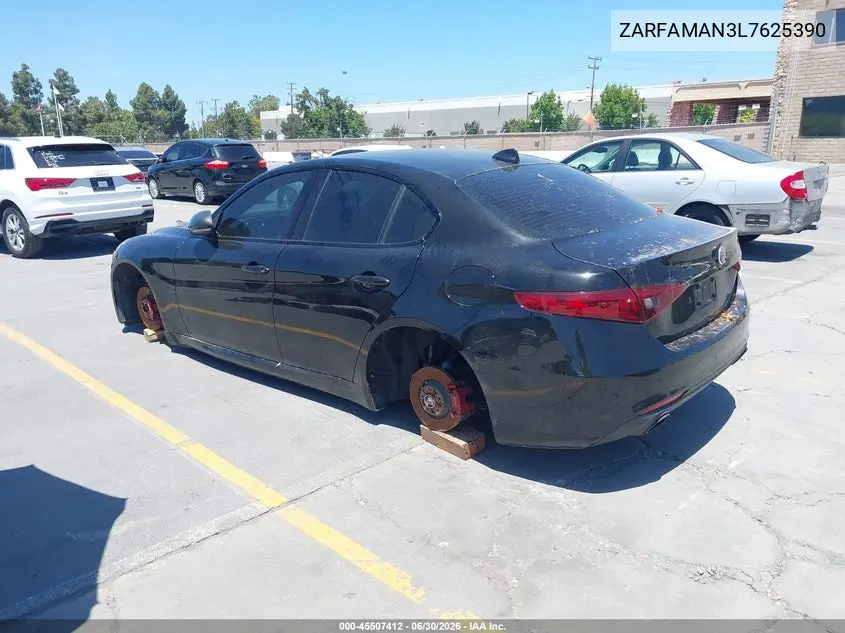 2020 Alfa Romeo Giulia Rwd VIN: ZARFAMAN3L7625390 Lot: 45507412