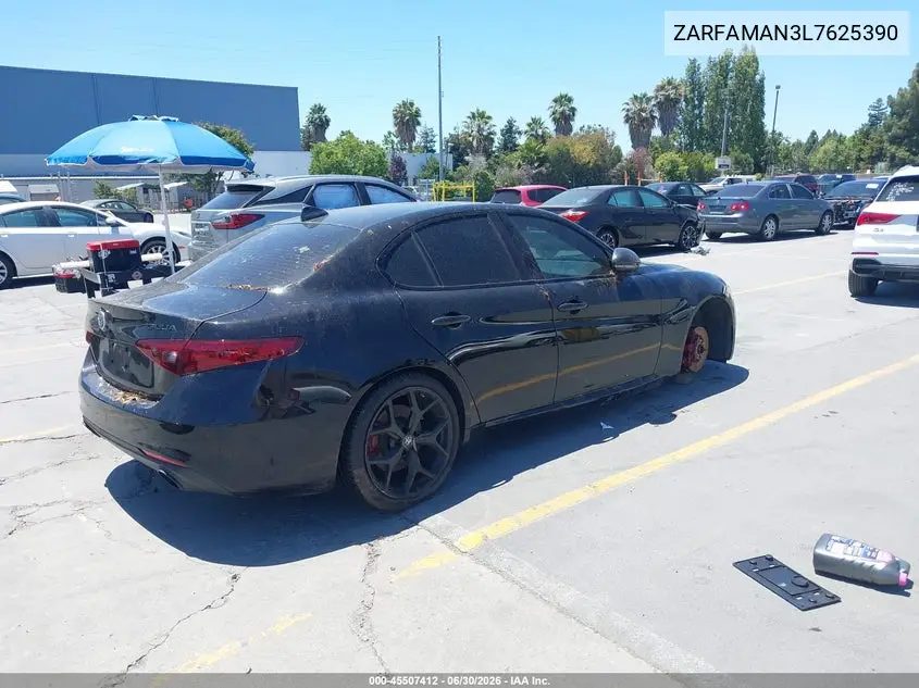 2020 Alfa Romeo Giulia Rwd VIN: ZARFAMAN3L7625390 Lot: 45507412