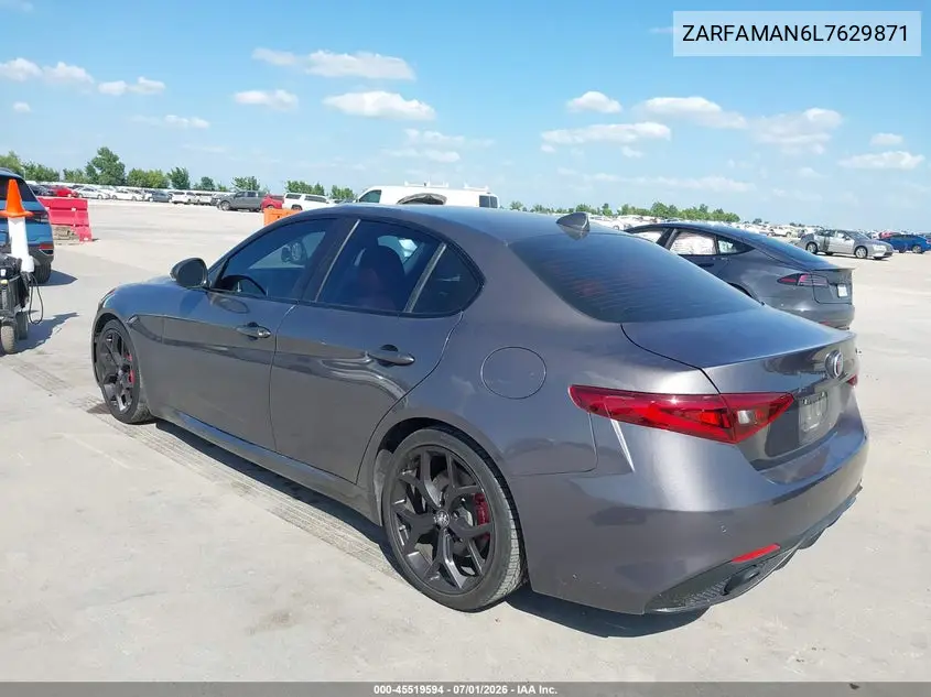 2020 Alfa Romeo Giulia Sport Rwd VIN: ZARFAMAN6L7629871 Lot: 45519594