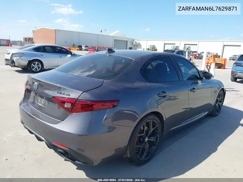 2020 Alfa Romeo Giulia Sport Rwd VIN: ZARFAMAN6L7629871 Lot: 45519594