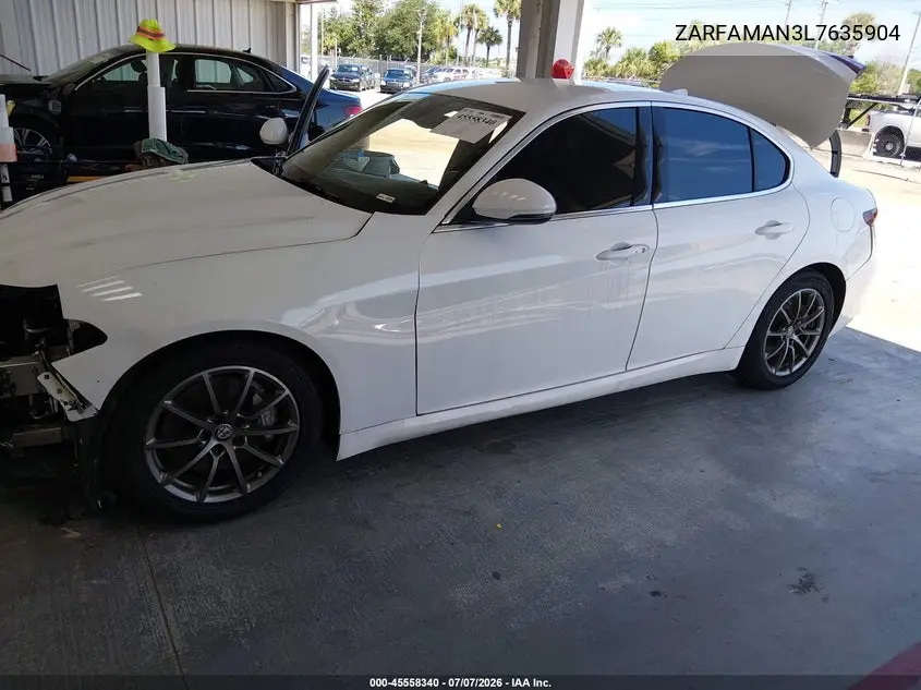 2020 Alfa Romeo Giulia Rwd VIN: ZARFAMAN3L7635904 Lot: 45558340