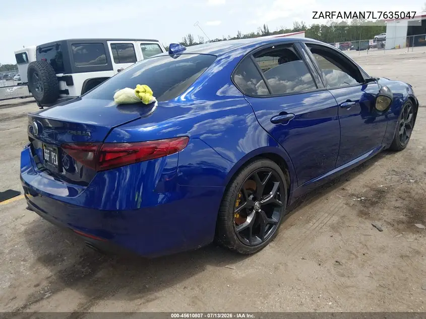 2020 Alfa Romeo Giulia Rwd VIN: ZARFAMAN7L7635047 Lot: 45610807