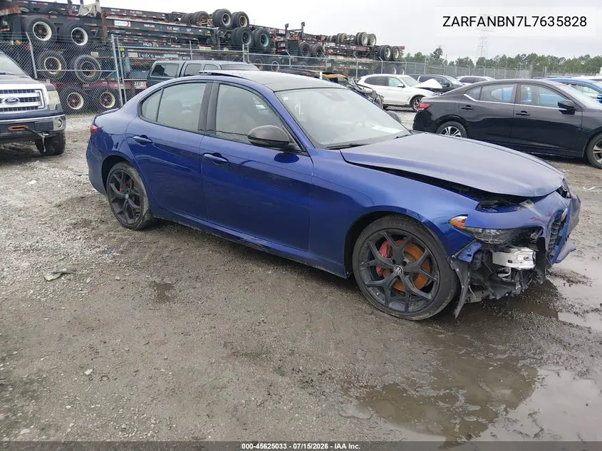 2020 Alfa Romeo Giulia Ti Sport Awd VIN: ZARFANBN7L7635828 Lot: 45625033
