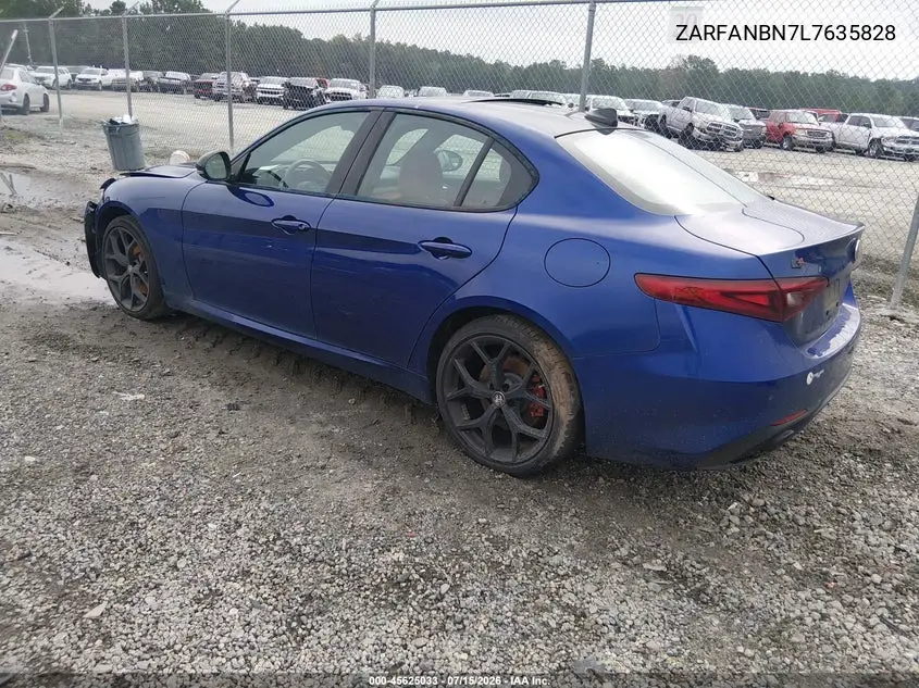 2020 Alfa Romeo Giulia Ti Sport Awd VIN: ZARFANBN7L7635828 Lot: 45625033