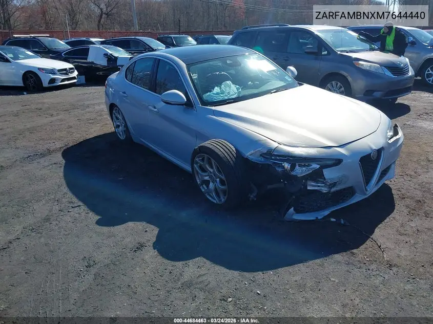 2021 Alfa Romeo Giulia Ti Rwd VIN: ZARFAMBNXM7644440 Lot: 44684463