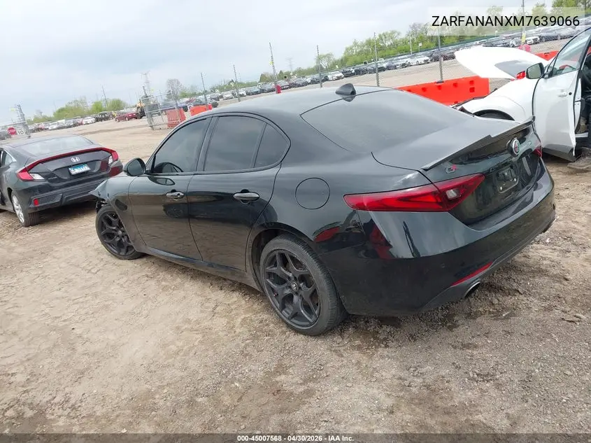 2021 Alfa Romeo Giulia Awd VIN: ZARFANANXM7639066 Lot: 45007568