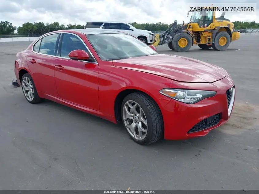 2021 Alfa Romeo Giulia Ti Awd VIN: ZARFANBN4M7645668 Lot: 45011266