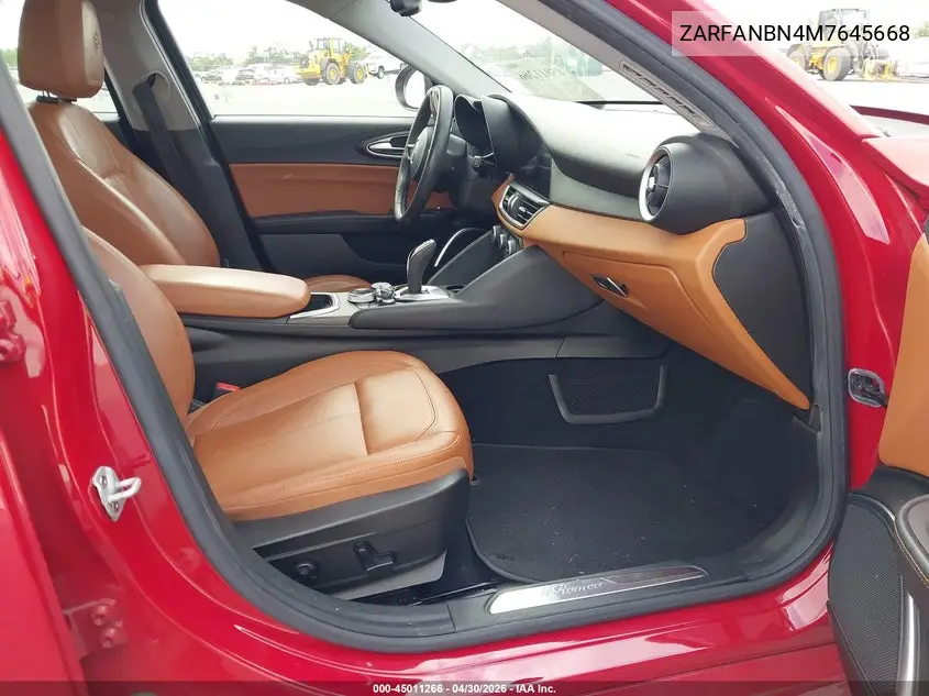 2021 Alfa Romeo Giulia Ti Awd VIN: ZARFANBN4M7645668 Lot: 45011266