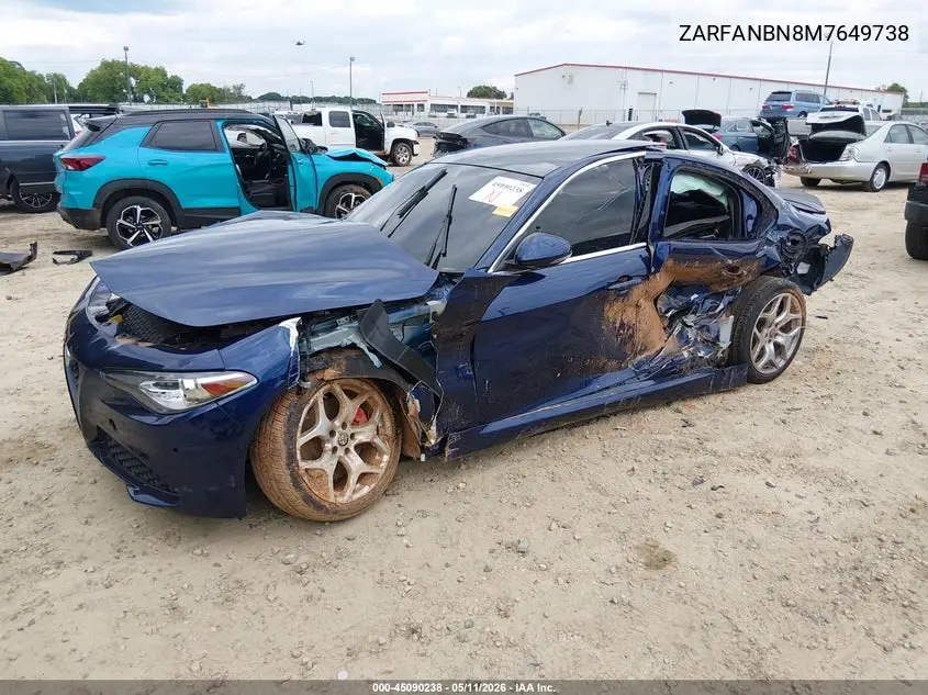2021 Alfa Romeo Giulia Ti Awd VIN: ZARFANBN8M7649738 Lot: 45090238