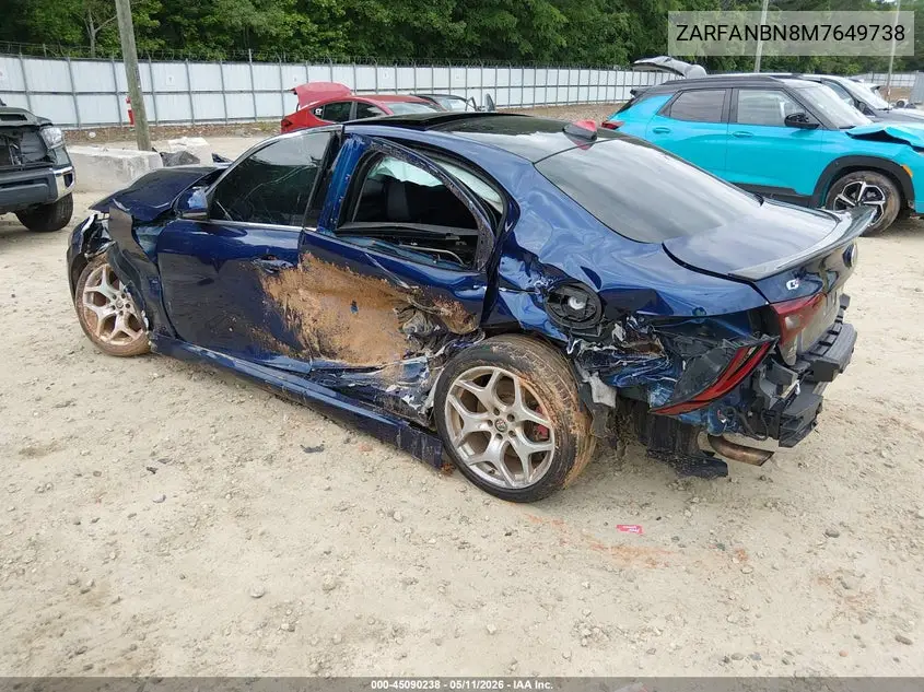 2021 Alfa Romeo Giulia Ti Awd VIN: ZARFANBN8M7649738 Lot: 45090238