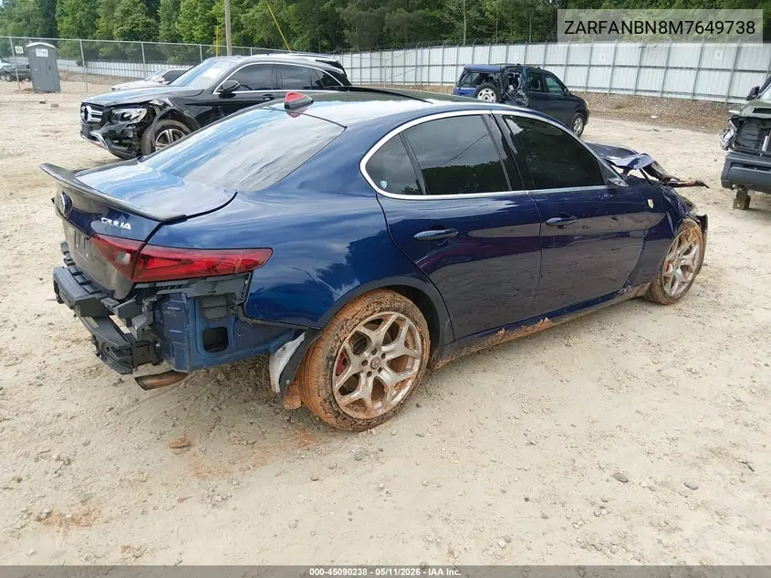 2021 Alfa Romeo Giulia Ti Awd VIN: ZARFANBN8M7649738 Lot: 45090238