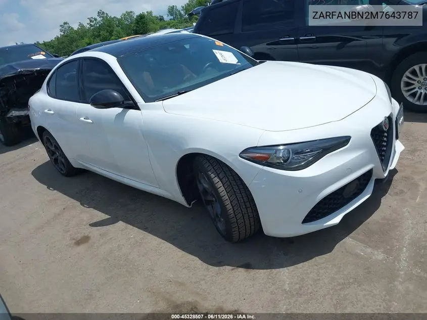 2021 Alfa Romeo Giulia Ti Sport Awd VIN: ZARFANBN2M7643787 Lot: 45328507