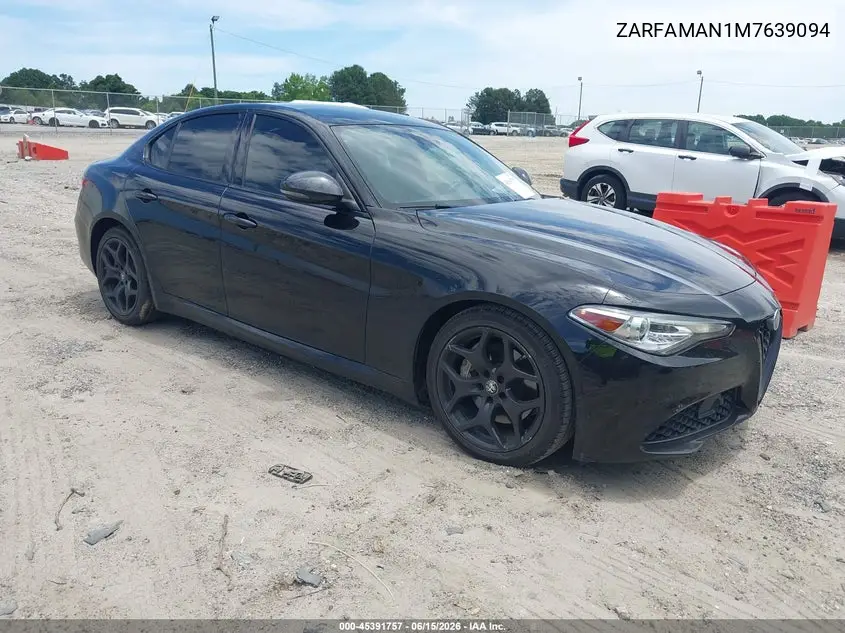 2021 Alfa Romeo Giulia Rwd VIN: ZARFAMAN1M7639094 Lot: 45391757