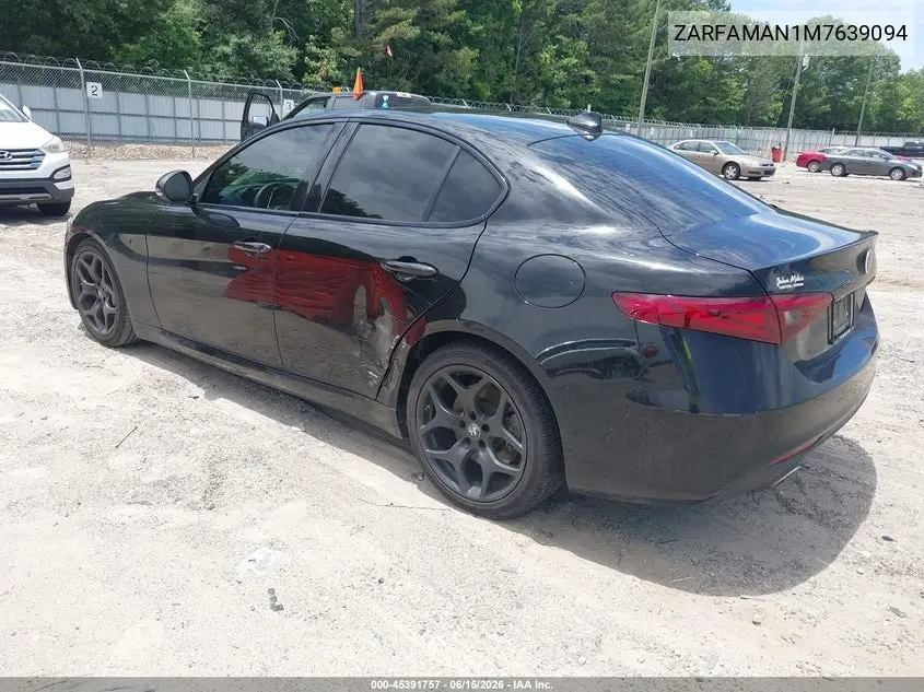 2021 Alfa Romeo Giulia Rwd VIN: ZARFAMAN1M7639094 Lot: 45391757