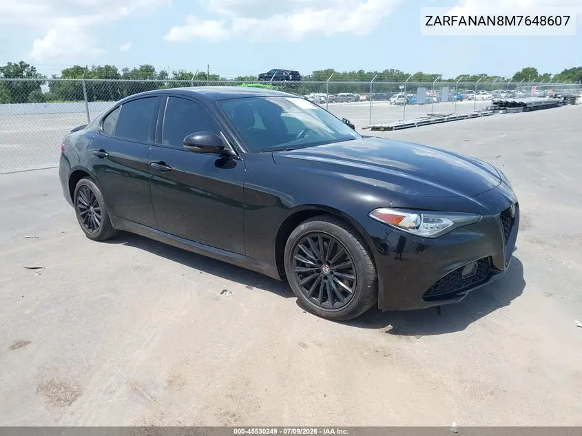 2021 Alfa Romeo Giulia Awd VIN: ZARFANAN8M7648607 Lot: 45530249