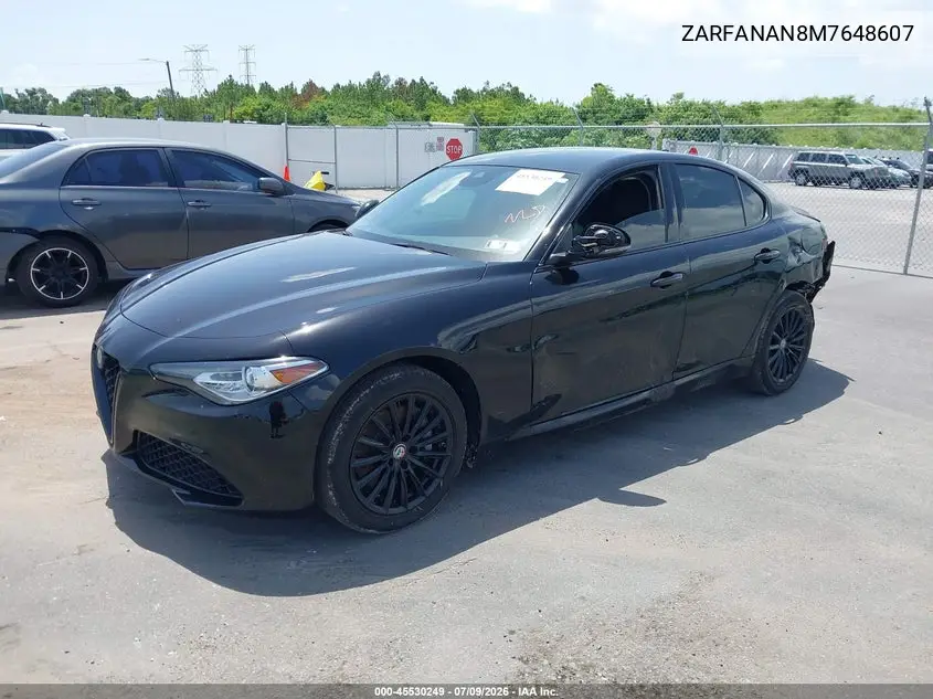2021 Alfa Romeo Giulia Awd VIN: ZARFANAN8M7648607 Lot: 45530249