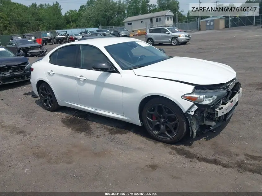 2021 Alfa Romeo Giulia Awd VIN: ZARFANAN6M7646547 Lot: 45631805