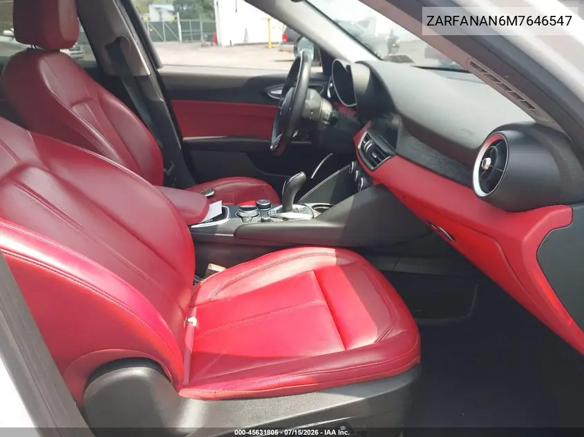 2021 Alfa Romeo Giulia Awd VIN: ZARFANAN6M7646547 Lot: 45631805