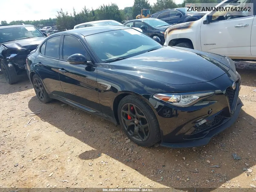 2021 Alfa Romeo Giulia Awd VIN: ZARFANAN8M7642662 Lot: 45639922