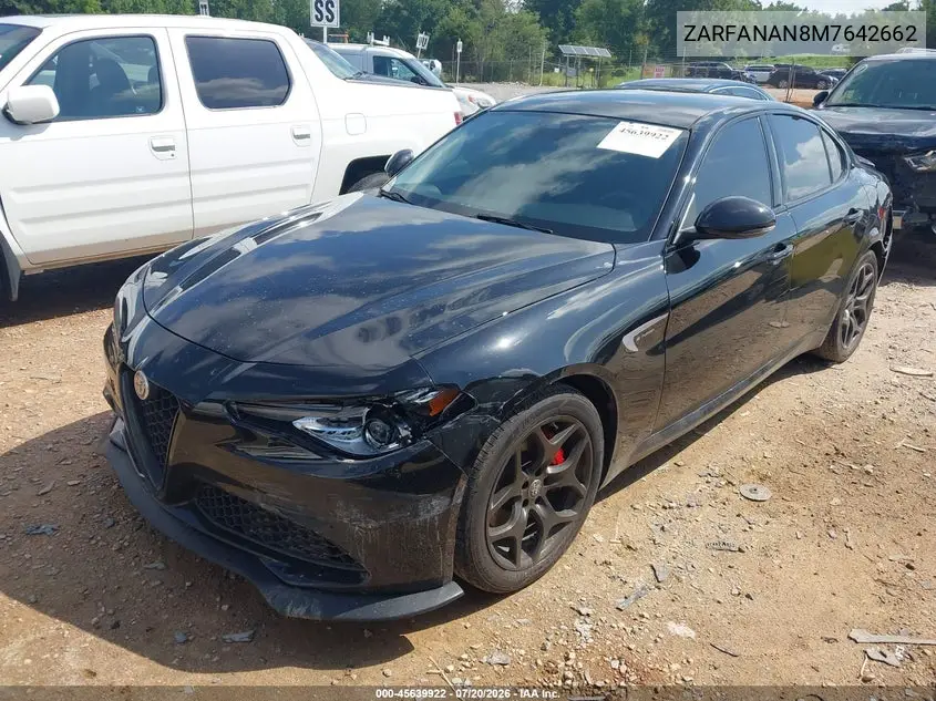 2021 Alfa Romeo Giulia Awd VIN: ZARFANAN8M7642662 Lot: 45639922