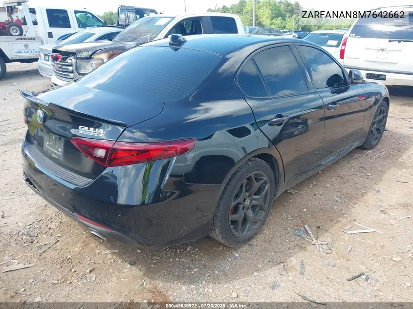 2021 Alfa Romeo Giulia Awd VIN: ZARFANAN8M7642662 Lot: 45639922