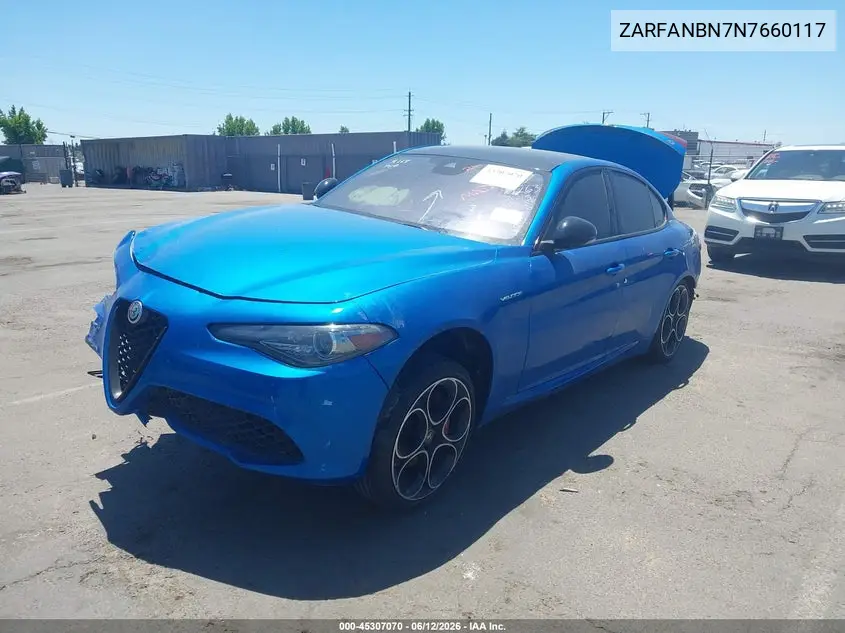 2022 Alfa Romeo Giulia Veloce Awd VIN: ZARFANBN7N7660117 Lot: 45307070